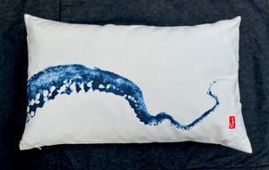 cushion COVER blue octopus  30x50cm (cover only)