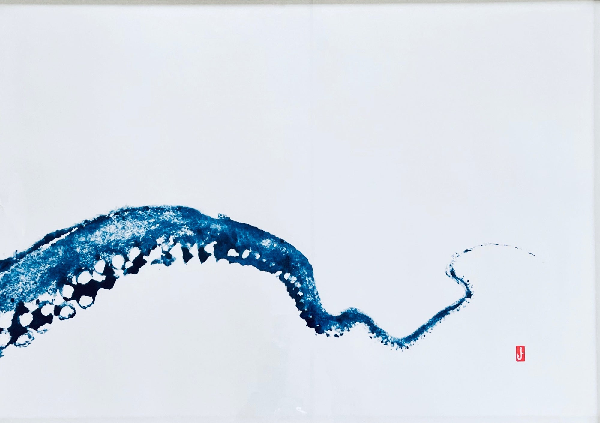 Plakat 50x70 blå blækspruttearm